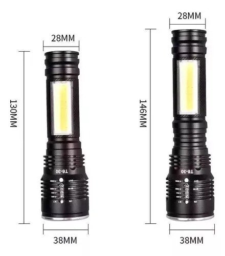 Linterna Led Cree T6 Usb Micro Zoom Lámpara