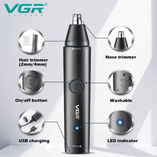 Depilador Nasal Patilla Vgr V-613 2 En 1